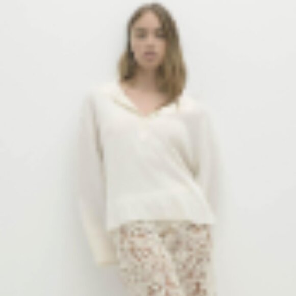 Naked Cashemere Jemma Ecru Polo Sweater - Picture 6 of 6